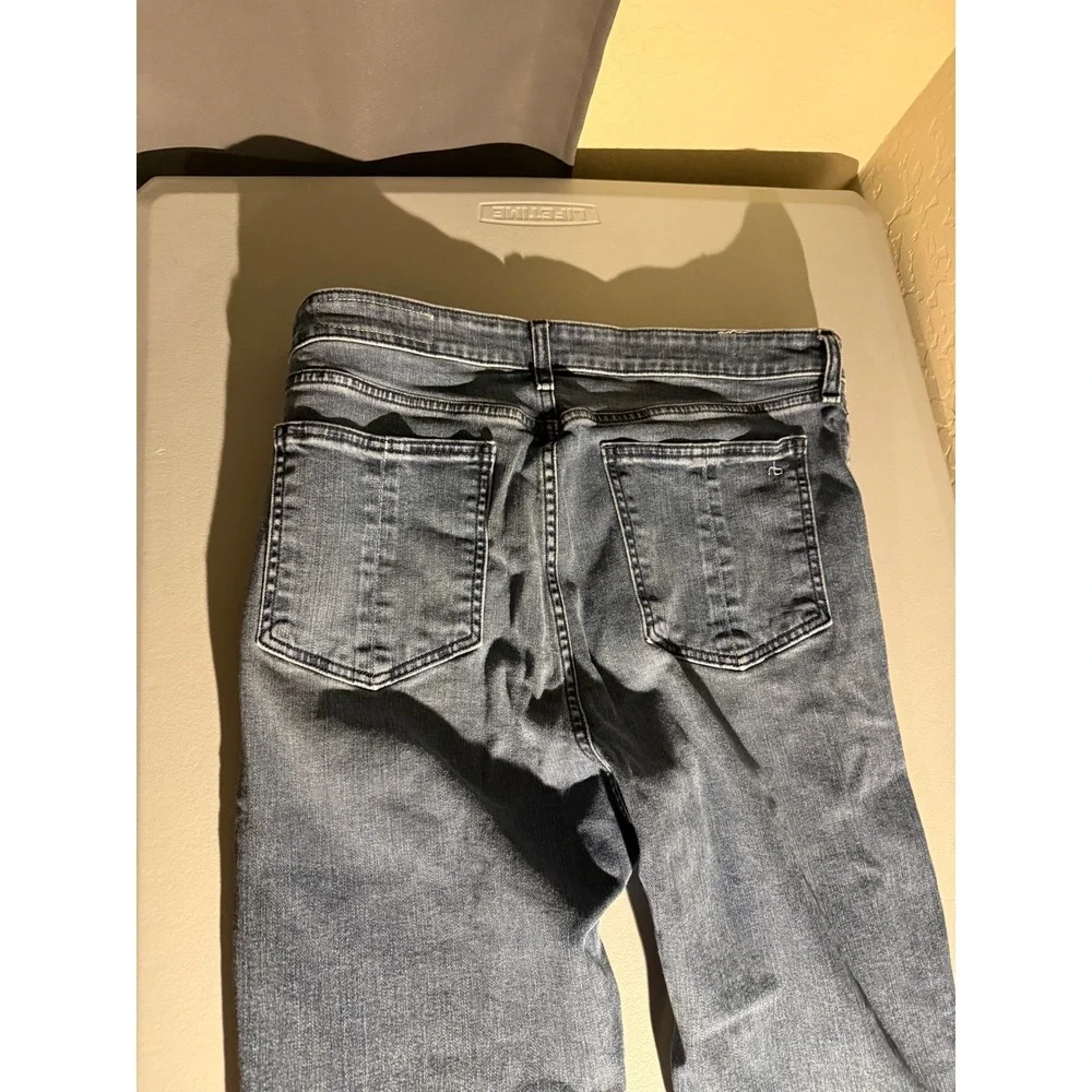 Rag & Bone Nina High Rise Ankle Cigarette Jeans Blue W34 WCP20H2047K1ZY